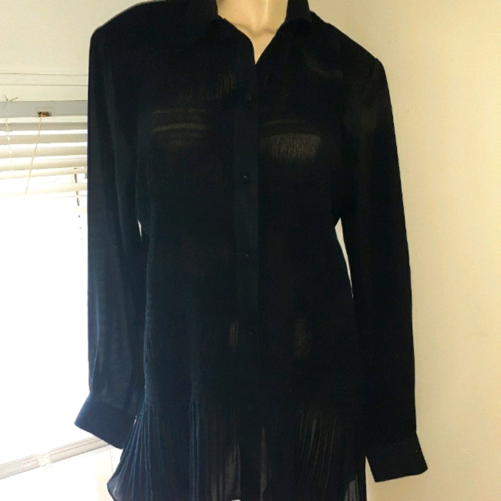 E.K Designs sheer button down - Picture 2 of 6